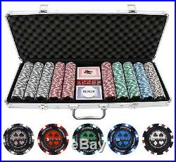 JPC Commerce Pro STYLE Clay 13.5 Poker Chip SETS With Case 500 Piece With Values