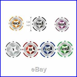 Kaile Clay Poker Chips Set Heavy Duty 13.5 Gram Chips Texas Holdem Cards Game Bl