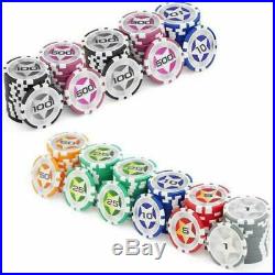Kaile Clay Poker Chips Set Heavy Duty 13.5 Gram Chips Texas Holdem Cards Game Bl