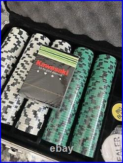 Kawasaki Limited Edition Poker Set Clay Chips Aluminium case With Keys Unopened