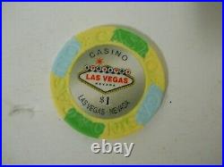 Las Vegas Casino Poker Chip Set 498 PC Clay 9gm & Dealer Chip 5 Dice with Case