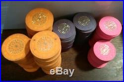 Lot of 157 Clay 1961 Vtg Paulson Top Hat and Cane Mold Clay Poker Chips Montana