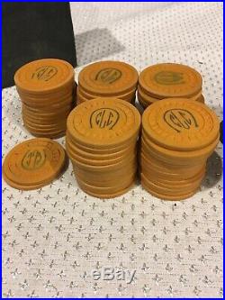 Lot of 209 Vintage Clay Poker Chips And Lot Of ONeil Dice Horseshoe, Numbered