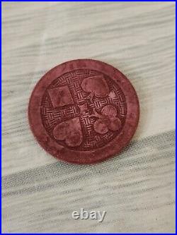 Lot of 281 Antique Vintage 7/8 Inch Clay Poker Chips Smooth Maroon Blue White