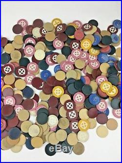 Lot of 400 Antique Vintage Clay Poker Chips