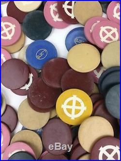 Lot of 400 Antique Vintage Clay Poker Chips