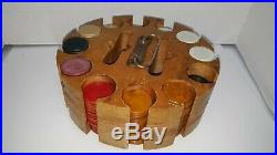 Lot of Vintage Bakelite and Clay Poker Chips and Carousel