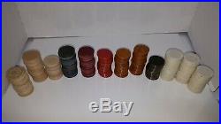 Lot of Vintage Bakelite and Clay Poker Chips and Carousel