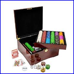 MBGBrybelly Gold Rush Poker Chip Set in Deluxe Wood Carry Case Casino Clay