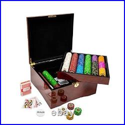 MBGBrybelly Gold Rush Poker Chip Set in Deluxe Wood Carry Case Casino Clay