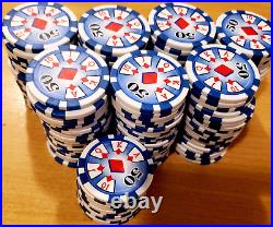 Mahogany Poker Chip Case + 750 Clay Chips + Many Extras
