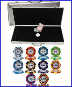 Monte Carlo Home Style 14gm 500 Chip Clay Poker Set with Aluminum Case Comes