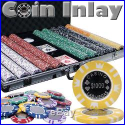NEW 1000 Coin Inlay 15 Gram Clay Poker Chips Aluminum Case Set Pick Your Chips