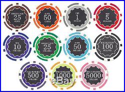 NEW 1000 PC Eclipse 14 Gram Clay Denomination Poker Chips Bulk Lot Custom