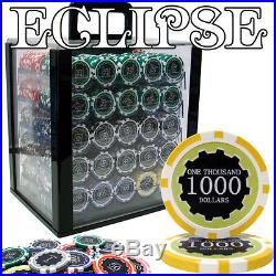 NEW 1000 PC Eclipse 14 Gram Clay Poker Chips Set Acrylic Carrier Case Pick Chips