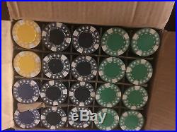 NEW 1000 Poker Chips Set Acrylic Carrier Case Heavy Clay poker chips