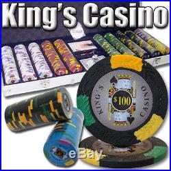 NEW 500 PC King's Casino 14 Gram Pro Clay Poker Chips Set Aluminum Case Custom