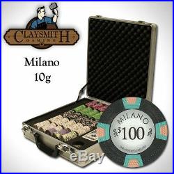 NEW 500 Pc Milano Pure Clay 10 Gram Poker Chips Set Claysmith Case Pick Chips