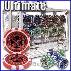NEW 600 PC Ultimate 14 Gram Clay Poker Chips Acrylic Carrier Set Pick Your Chips