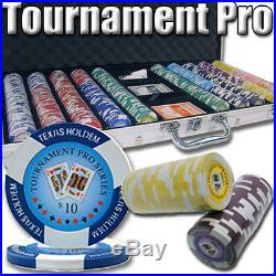 NEW 750 Tournament Pro 11.5 Gram Clay Poker Chips Set Aluminum Case Pick Chips