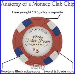 NEW 800 PC Monaco Club 13.5 Gram Clay Poker Chips Bulk Lot Mix or Match Chips