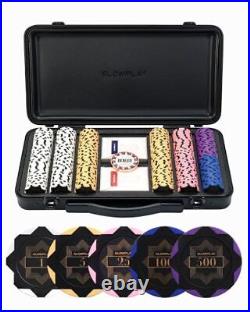 Nash 14g Clay Poker Chips Set for Texas Hold'em, 300 PCS with Numbered Value