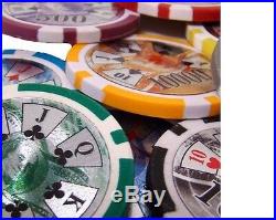 New 1000 Ben Franklin 14g Clay Poker Chips Set with Aluminum Case Pick Chips