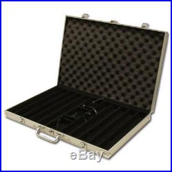 New 1000 Black Diamond 14g Clay Poker Chips Set with Aluminum Case Pick Chips