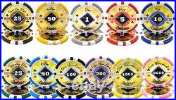 New 1000 Black Diamond Poker Chips Set with Acrylic Case Pick Denominations
