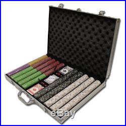 New 1000 Bluff Canyon 13.5g Clay Poker Chips Set with Aluminum Case Pick Chips