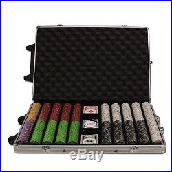 New 1000 Bluff Canyon 13.5g Clay Poker Chips Set with Rolling Case Pick Chips