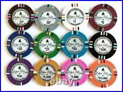 New 1000 Bluff Canyon Poker Chips Set with Rolling Case Pick Denominations