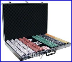 New 1000 Coin Inlay 15g Clay Poker Chips Set with Aluminum Case Pick Chips
