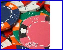 New 1000 Crown & Dice 14g Clay Poker Chips Set with Acrylic Case Pick Chips