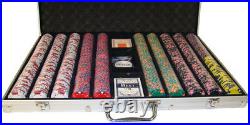 New 1000 Crown & Dice 14g Clay Poker Chips Set with Aluminum Case Pick Chips