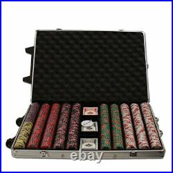 New 1000 Crown & Dice Poker Chips Set with Rolling Case Pick Colors