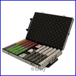 New 1000 Desert Heat 13.5g Clay Poker Chips Set with Rolling Case Pick Chips