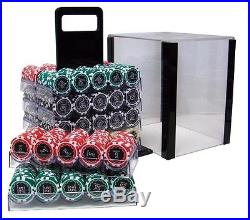 New 1000 Eclipse 14g Clay Poker Chips Set with Acrylic Case Pick Chips