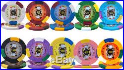 New 1000 Kings Casino 14g Clay Poker Chips Set with Acrylic Case Pick Chips
