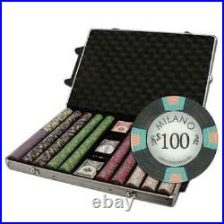 New 1000 Milano Clay Poker Chips Set with Rolling Case Pick Denominations