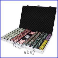 New 1000 Monaco Club 13.5g Clay Poker Chips Set with Aluminum Case Pick Chips