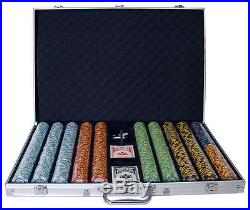 New 1000 Monte Carlo 14g Clay Poker Chips Set with Aluminum Case Pick Chips