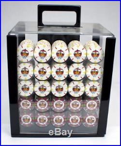 New 1000 Rock & Roll 13.5g Clay Poker Chips Set with Acrylic Case Pick Chips