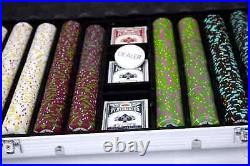 New 1000 Rock & Roll Poker Chips Set with Rolling Case Pick Denominations