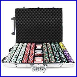 New 1000 Showdown Poker Chips Set with Rolling Case Pick Denominations