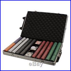 New 1000 Suited 11.5g Clay Poker Chips Set with Rolling Case Pick Chips