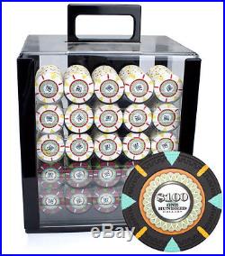 New 1000 The Mint 13.5g Clay Poker Chips Set with Acrylic Case Pick Chips