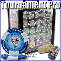 New 1000 Tournament Pro 11.5g Clay Poker Chips Set with Acrylic Case Pick Chips