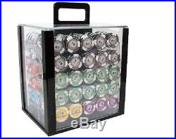 New 1000 Tournament Pro 11.5g Clay Poker Chips Set with Acrylic Case Pick Chips