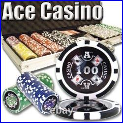 New 500 Ace Casino Poker Chips Set with Aluminum Case Pick Denominations